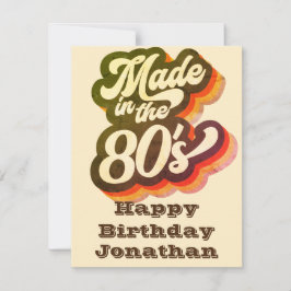 Mannen Retro  Happy Birthday Funny Made in 80's
