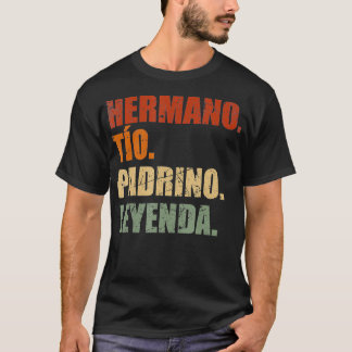Mannen Retro Hermano naar Padrino Leyenda Regalo B T-shirt
