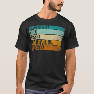Mannen Retro Husband Pa Hero Volleyball Legend T-shirt