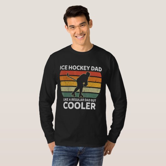 Mannen Retro Ice Hockey papa als een gewone vader, T-shirt (Voorkant volledig)