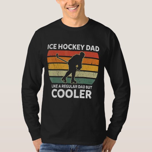 Mannen Retro Ice Hockey papa als een gewone vader, T-shirt (Voorkant)