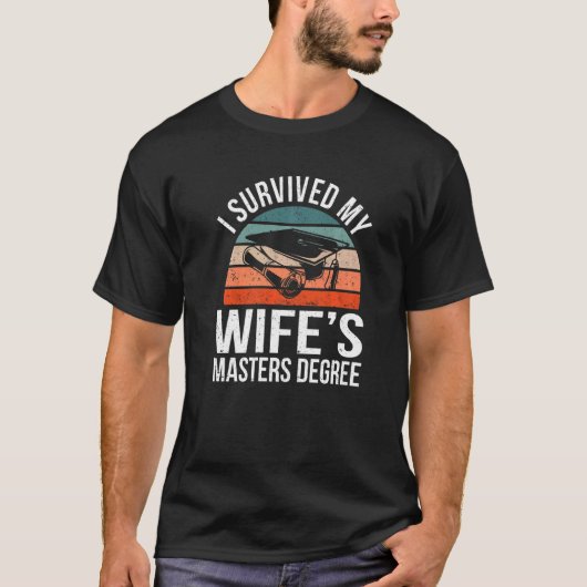 Mannen Retro Ik heb de mastergraad van mijn vrouw  T-shirt (Voorkant)