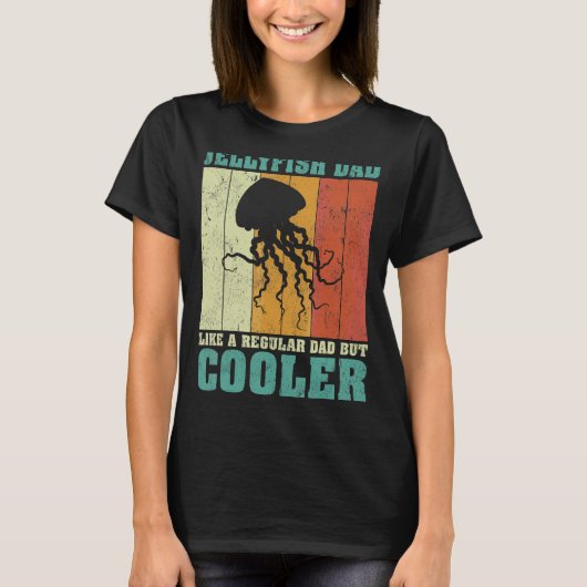 Mannen Retro Jellyfish Dad Als een Regular DA T-shirt (Voorkant)