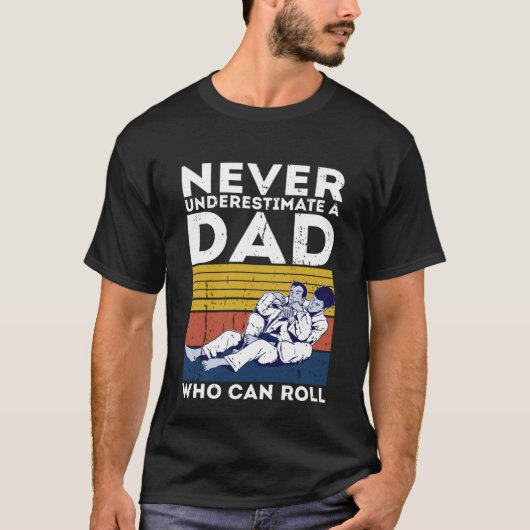 Mannen Retro Jiu Jitsu Dad BJJ Mannen Father Vinta T-shirt (Voorkant)