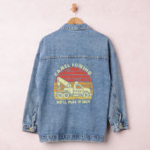 Mannen  retro kameel slepen goed trek het uit t denim jacket (Hangar)