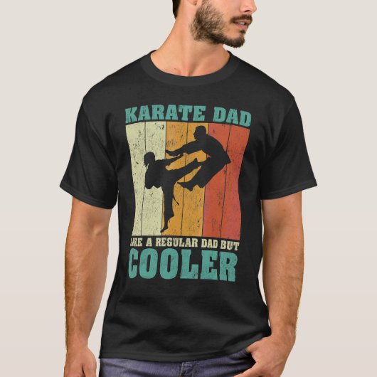 Mannen Retro Karate papa als een gewone vader T-shirt (Voorkant)
