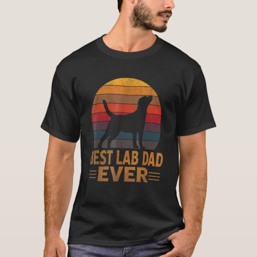 Mannen Retro Labrador Dog Dad Golden Black Lab Fat T-shirt (Voorkant)