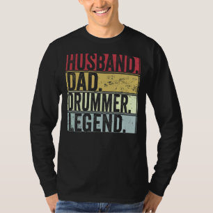 Mannen retro man vader drummer legende voor vader t-shirt