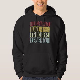 Mannen retro man vader trucker legende voor vader hoodie