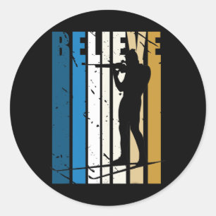 Mannen retro Mannen biatlon doel schieten Pistool Ronde Sticker