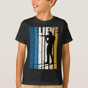 Mannen retro Mannen biatlon doel schieten Pistool T-shirt