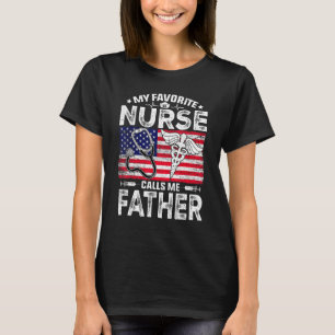 Mannen Retro Mannen Mijn favoriete verpleegster ro T-shirt