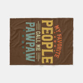 Mannen Retro Mijn favoriete mensen noemen me Pawpa Fleece Deken (Voorkant (Horizontaal))