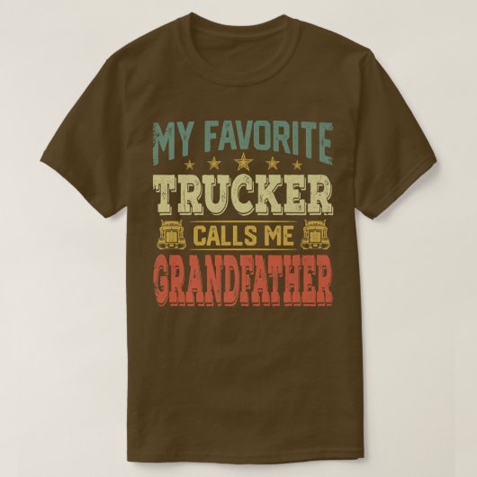 Mannen Retro Mijn favoriete trucker roept me Gr T-shirt (Design voorkant)
