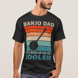 Mannen Retro  Muziek Papa Banjo Player & Fan Fa T-shirt