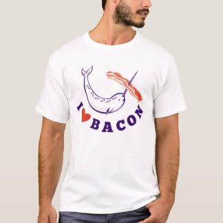 Mannen Retro Narwhal Whale Bacon T-Shirt