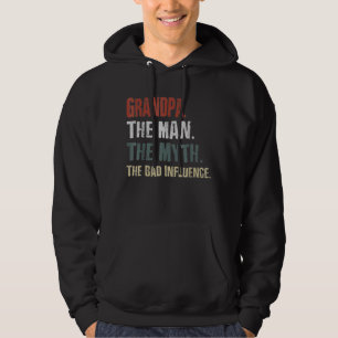 Mannen retro opa het Man de mythe de slechte influ Hoodie