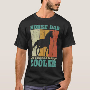 Mannen retro paard vader als een gewone vader fa t-shirt
