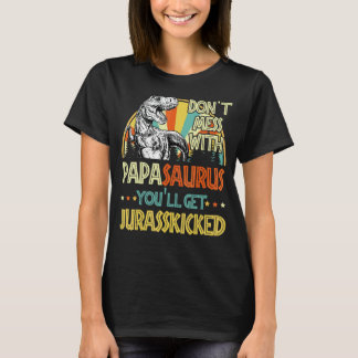 Mannen retro papasaurus dinosaurus rex  vader' t-shirt