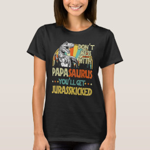 Mannen retro papasaurus dinosaurus rex  vader' t-shirt
