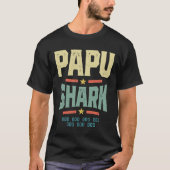 Mannen Retro Papu Shark T-shirt Funny Birthday (Voorkant)