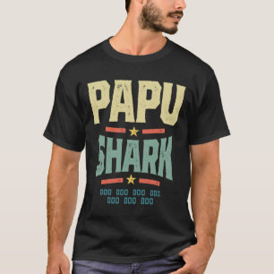 Mannen Retro  Papu Shark T-shirt Funny Birthday