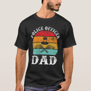 Mannen Retro politie Papa Vaderdag G T-shirt
