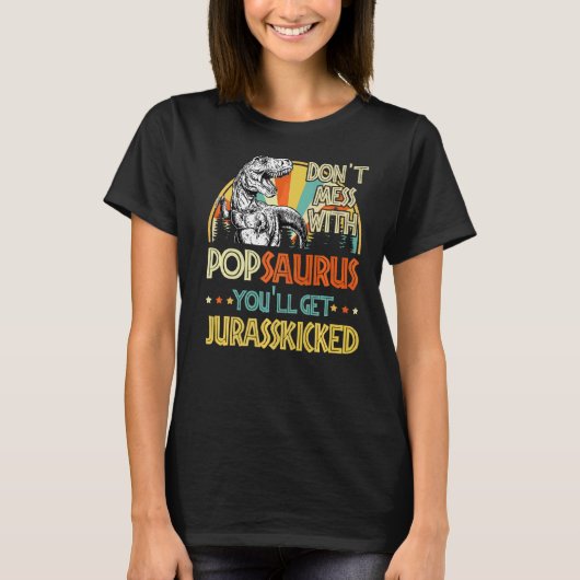 Mannen Retro Popsaurus Dinosaur Rex  vader T-shirt (Voorkant)