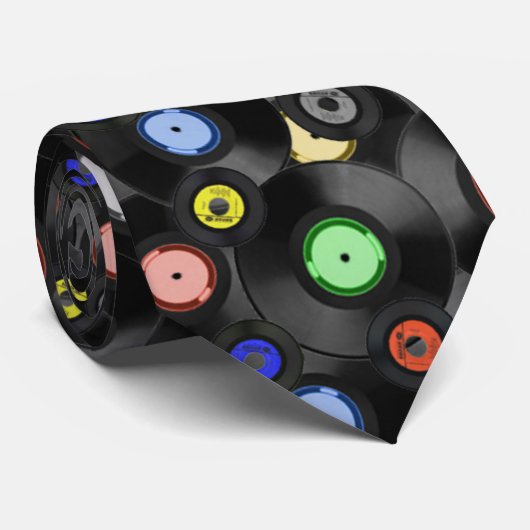 Mannen Retro Records Stropdas (Opgerold)