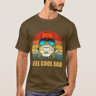 Mannen Retro  Reel Cool Dad Funny Vist papa T-shirt