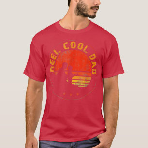 Mannen Retro Reel Cool Dad Vist papa  vet T-shirt