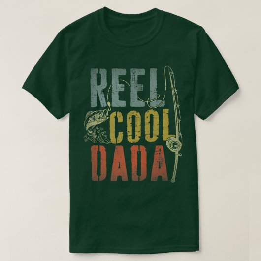 Mannen Retro  Reel Cool Dada Vist vaders T-shirt (Design voorkant)