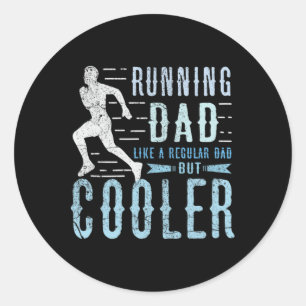 Mannen Retro Running Dad Kleding Vaderdag Geboorte Ronde Sticker