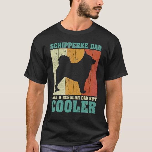 Mannen  retro Schipperke pap als een gewone D T-shirt (Voorkant)