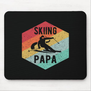 Mannen Retro Skiën Papa 70's Skiërs Ski Cadeau Muismat