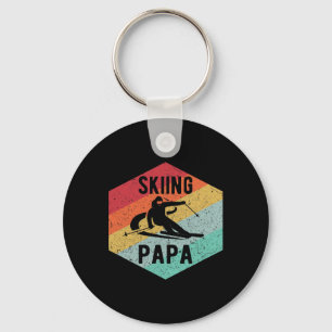 Mannen Retro Skiën Papa 70's Skiërs Ski Cadeau Sleutelhanger
