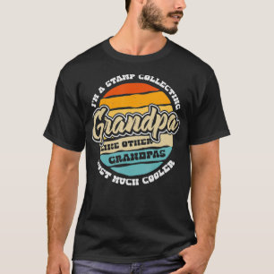 Mannen Retro Stamp Collecting Grandpa Funny Postal T-shirt