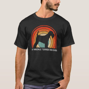 Mannen retro stijl beste airedale terrier papa ooi t-shirt