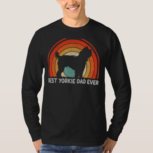 Mannen retro stijl  beste Yorkie papa ooit Fath T-shirt (Voorkant)
