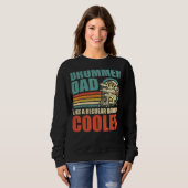 Mannen retro stijl drummer papa als een gewone vad trui (Voorkant volledig)