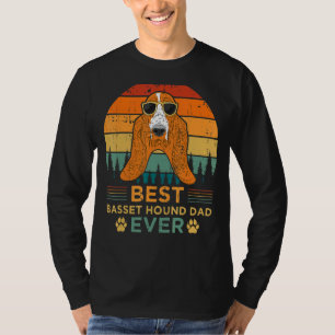 Mannen Retro Style Best Basset Hond Pap Ooster Vad T-shirt