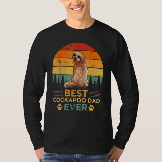 Mannen Retro Style Best Cockapoo Pap Oosters vader T-shirt (Voorkant)