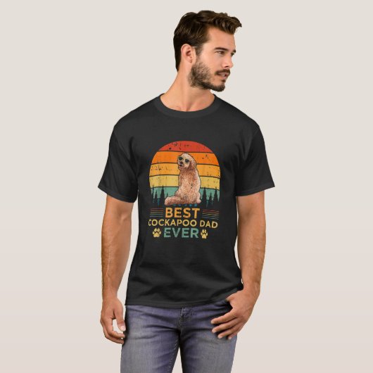 Mannen Retro Style Best Cockapoo Pap Oosters vader T-shirt (Voorkant volledig)