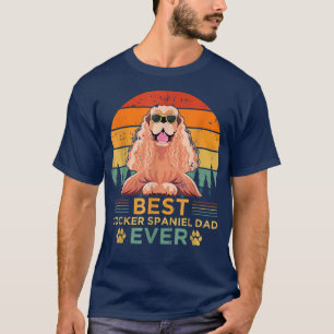 Mannen Retro Style Best Cocker Spaniel Pap Ooit Fa T-shirt
