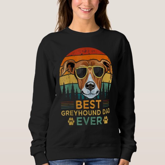 Mannen Retro Style Best Greyhound Pap Ever Vader's Trui (Voorkant)