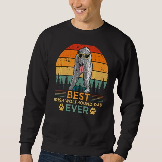 Mannen Retro Style Best Irish Wolfhound Dad Ever F Trui (Voorkant)