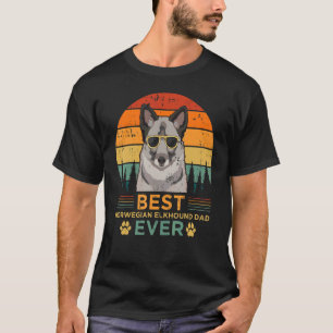 Mannen Retro Style Best Norwegian Elkhound Dad ooi T-shirt