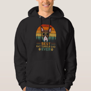 Mannen Retro Style Best Rat Terrier Dad over Fathe Hoodie