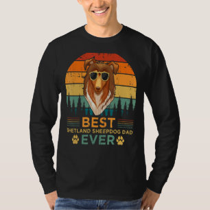 Mannen Retro Style Best Shetland Sheepdog Pap Oog  T-shirt