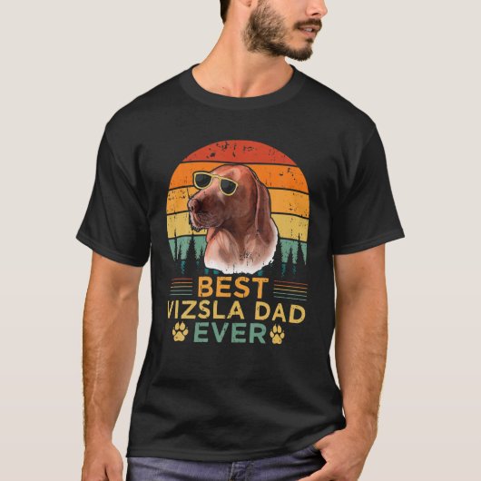 Mannen Retro Style Best Vizsla Dad Oover Vaderdag T-shirt (Voorkant)